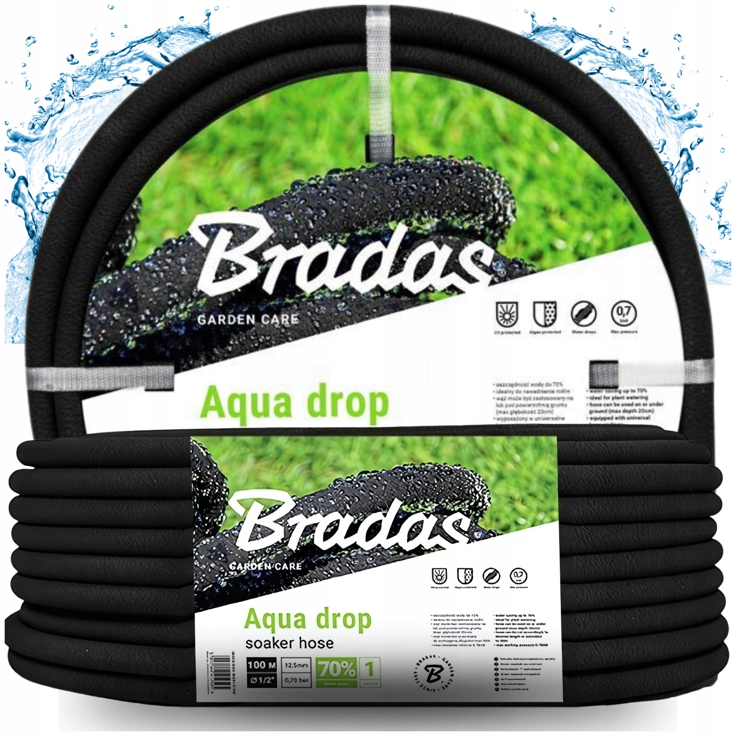 Irrigation hose AQUA-DROP 1/2" - 100m BRADAS
