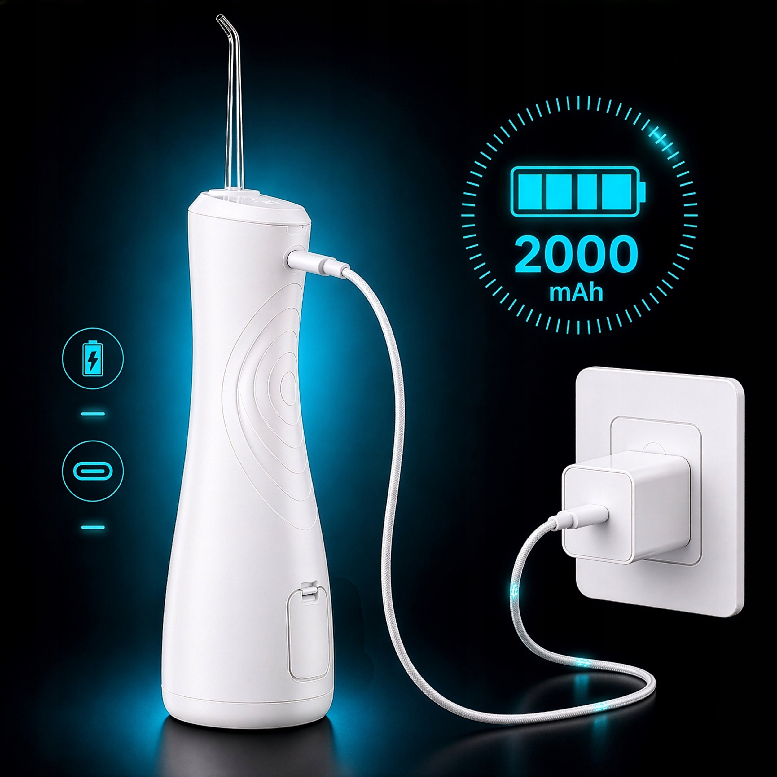 Irrigator Boste for dental teeth 6 modes 4 nozzles wireless strong Color white