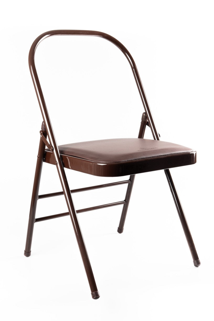 Iyengar Yoga Chair Brown Upholstered - Reinforced