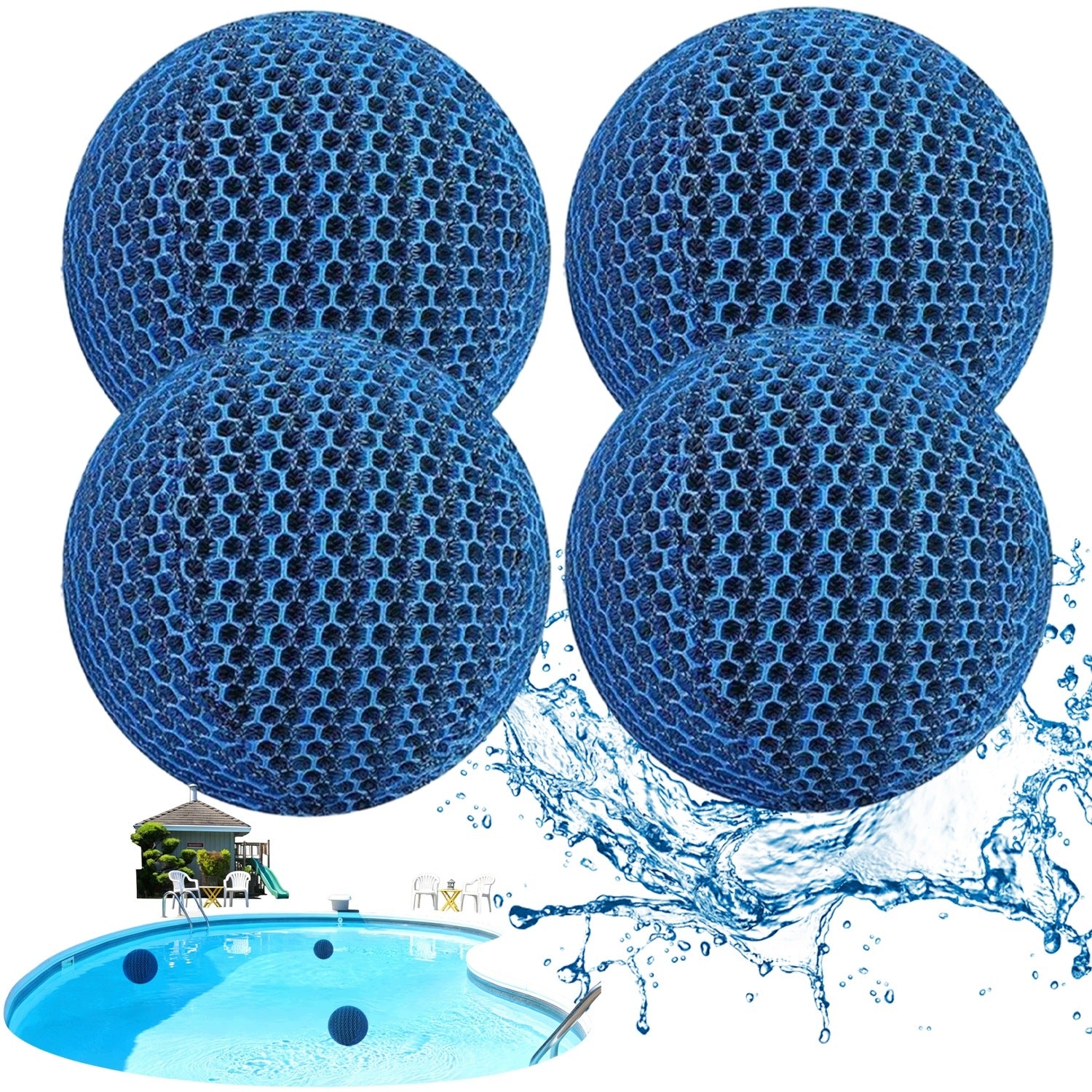 JACUZZI BALLS FILTERING GREASE DIRT POOL SPA 4PCS