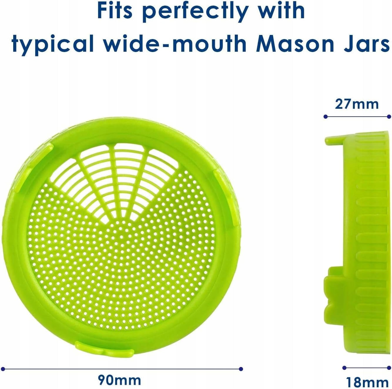 JAR LID STRAINERS 4 PIECES FOR GERMINATING BEAN GRAINS 85 CM Brand no brand
