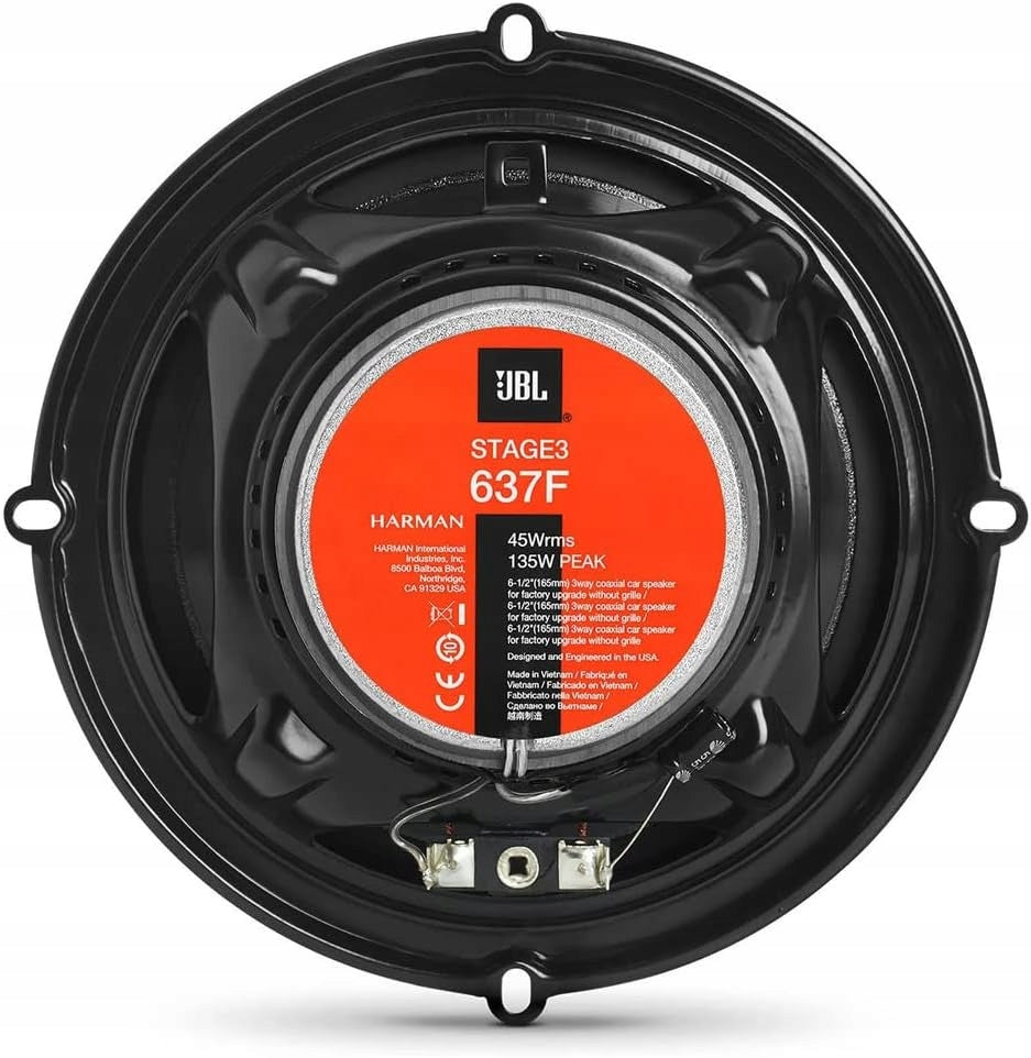 JBL STAGE3 637 POWERFUL THREE-WAY CAR SPEAKERS 165 mm 16,5 cm Batteries included no