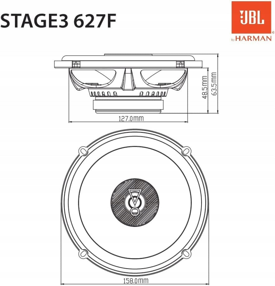 JBL Stage3 627F Car Speakers 165mm / 16,5cm 2 Way Stage3 Series Packaging status original