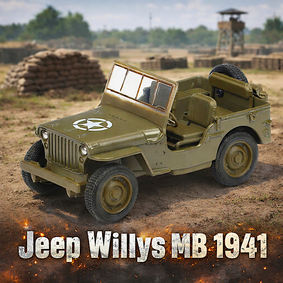 JEEP WILLYS MB 1941 WILLIS WYLLIS WYLLYS AUTO MILITARY MODEL METAL WELLY Packaging status original