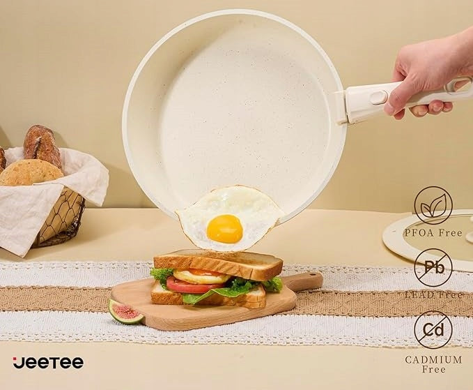 JEETEE Set of pots and pans 17 pcs. with detachable handle - induction Manufacturer code 17 Pcs Beige