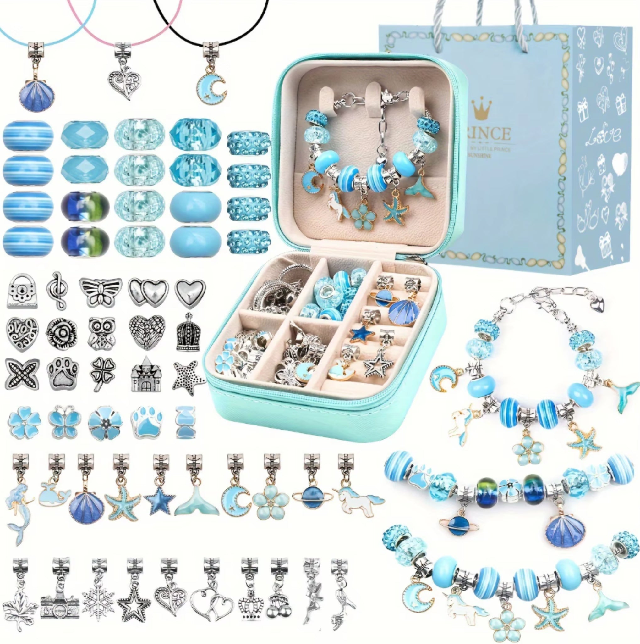JEWELRY MAKING SET Necklaces BEADS for BRACELETS Box