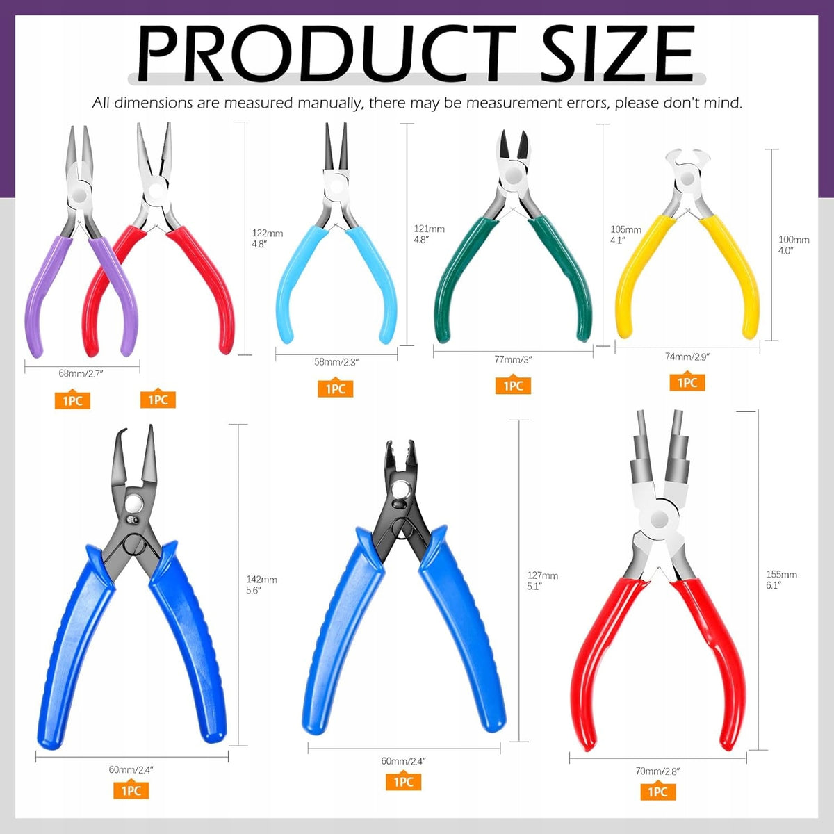 JEWELRY PLIERS SET OF 8 JEWELRY TOOLS COLORFUL HARD Brand no brand
