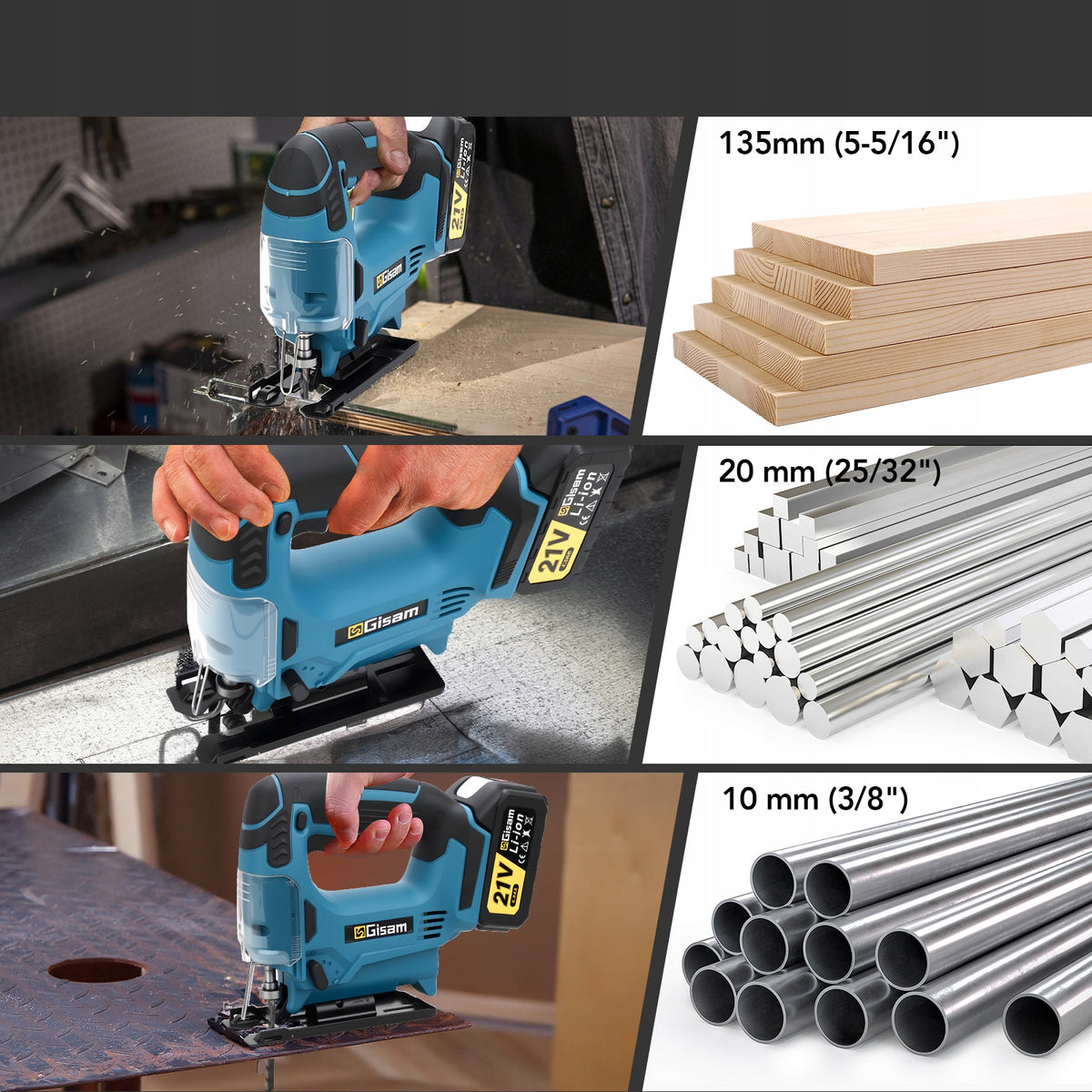 JIGSAW SAW FOR WOOD METAL ELECTRIC CUTTER 2x21V Packaging status original