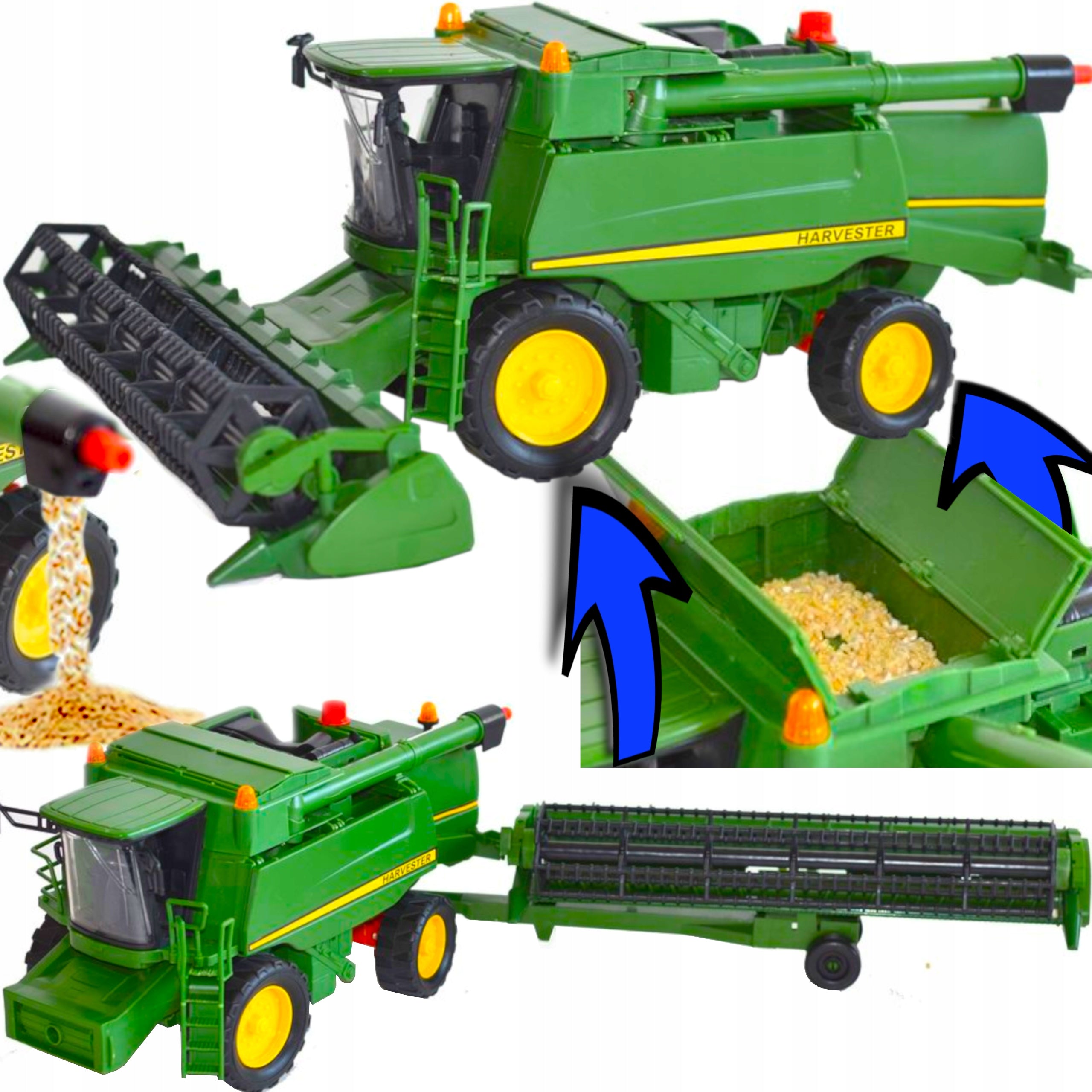 JOHN DEERE T670 LARGE COMBINE HARVESTER MOVING PARTS DRIVE TRACTOR TOY