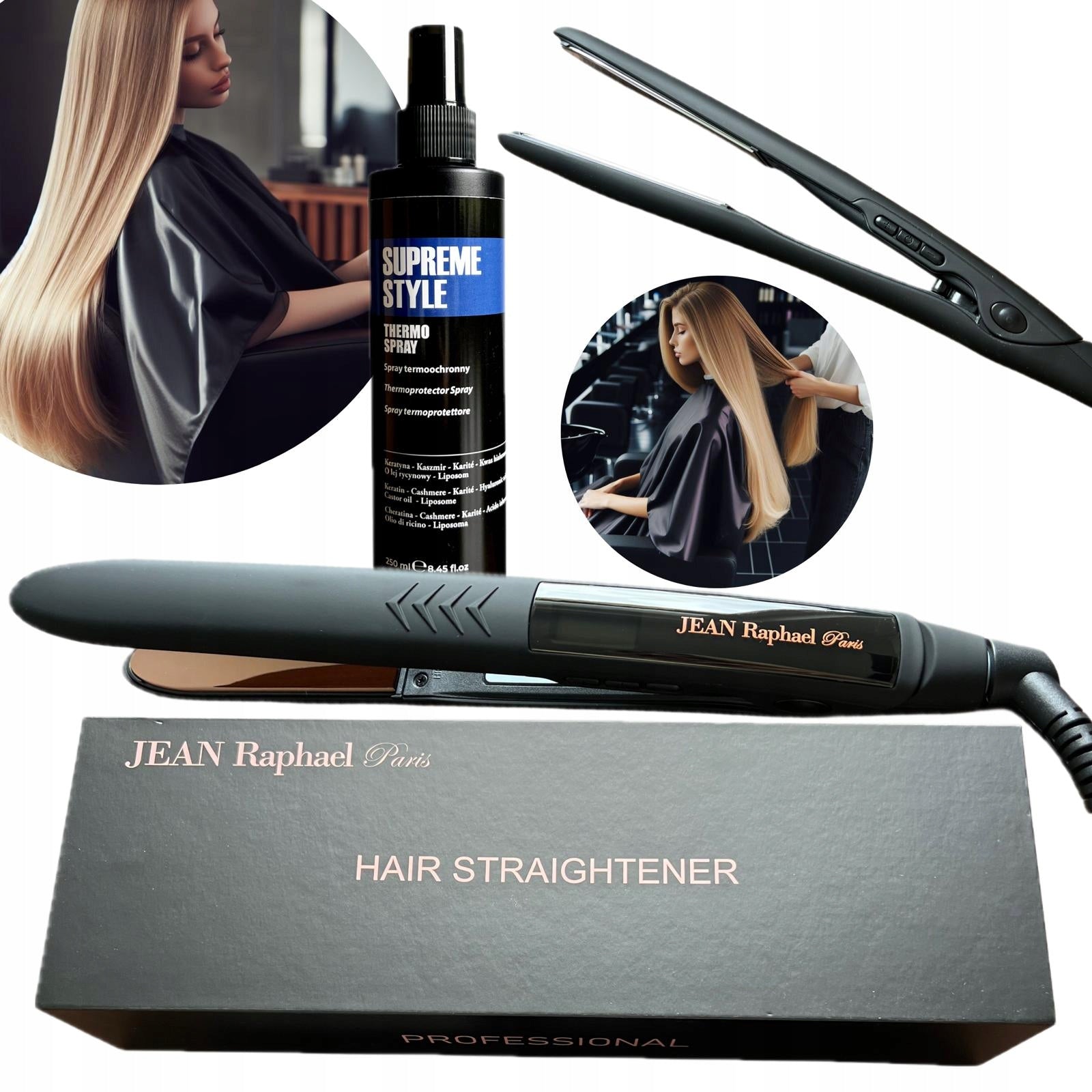 JRP Jean Raphael Paris TITANIUM Straightener GOLD + Vibration + Thermo Protection