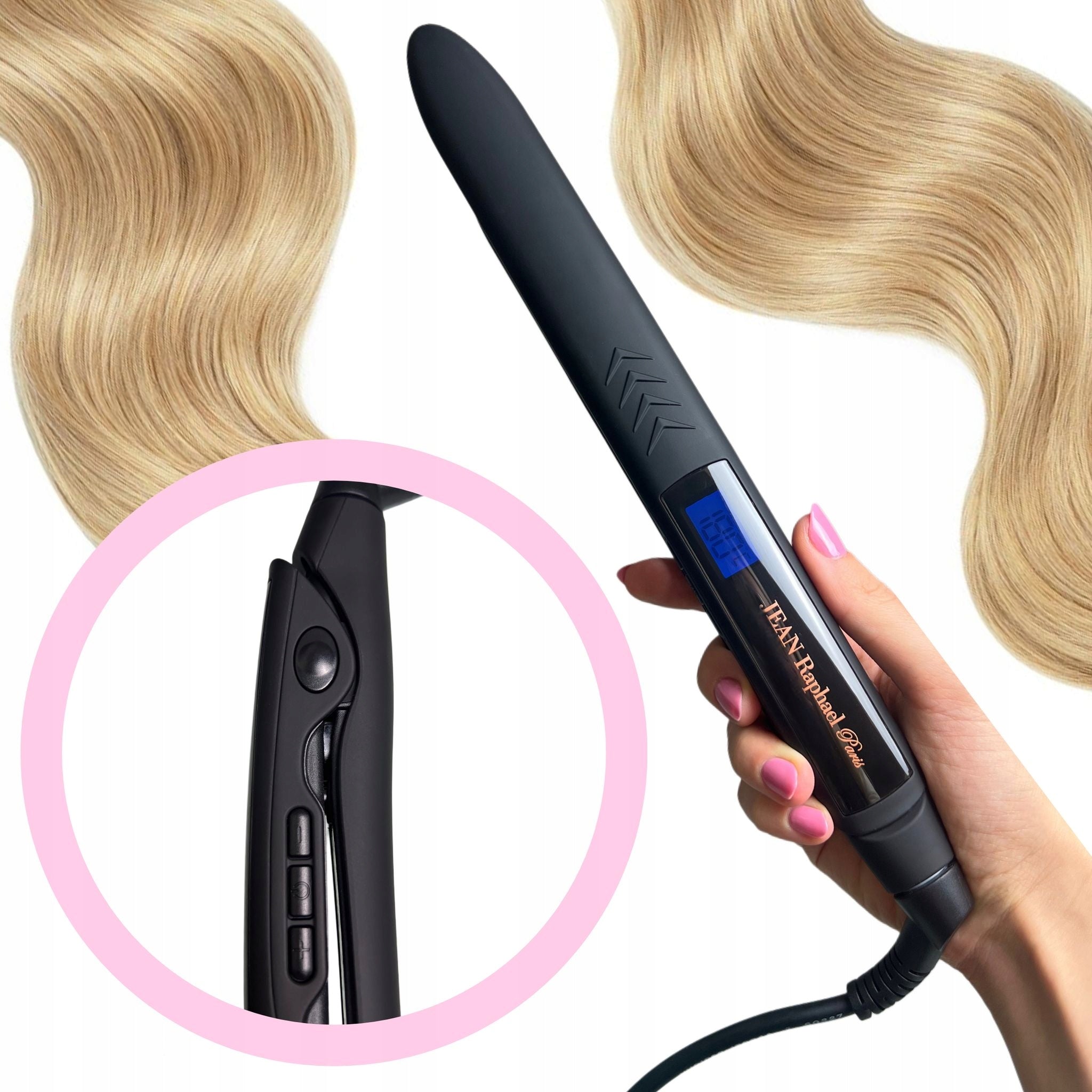 JRP Titanium Hair Straightener GOLD + Vibration + Thermo Protection Manufacturer code Tytanowa Prostownica do Włosów z Wibracjami