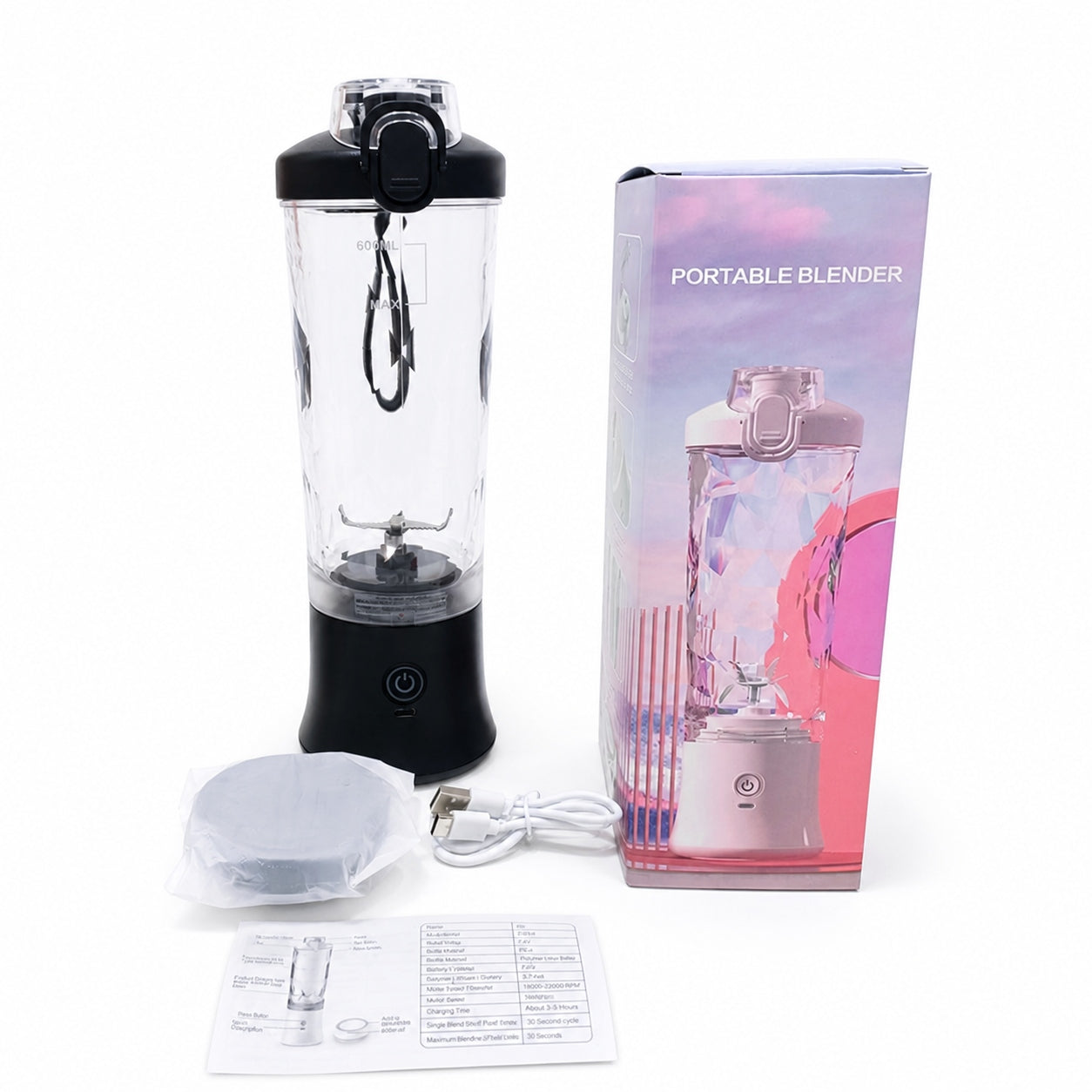 JUICE AND COCKTAIL BLENDER WIRELESS SMALL KITCHEN BLENDER BLACK Manufacturer code YFDZ-6979382045272