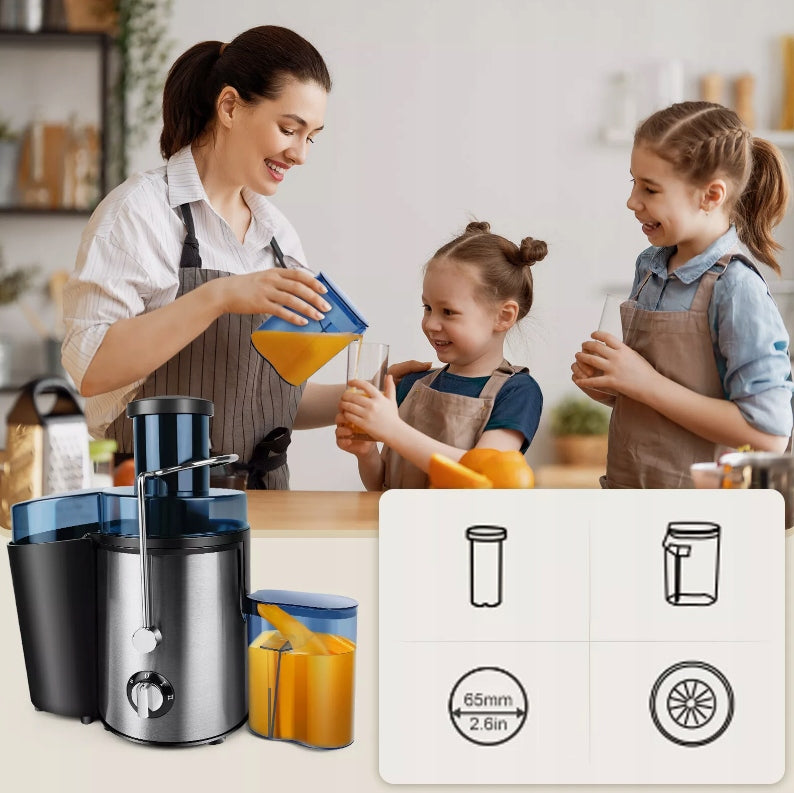 JUICER 1000W 2 GEARS WIDE BATCH HOLE STAINLESS STEEL Packaging status original