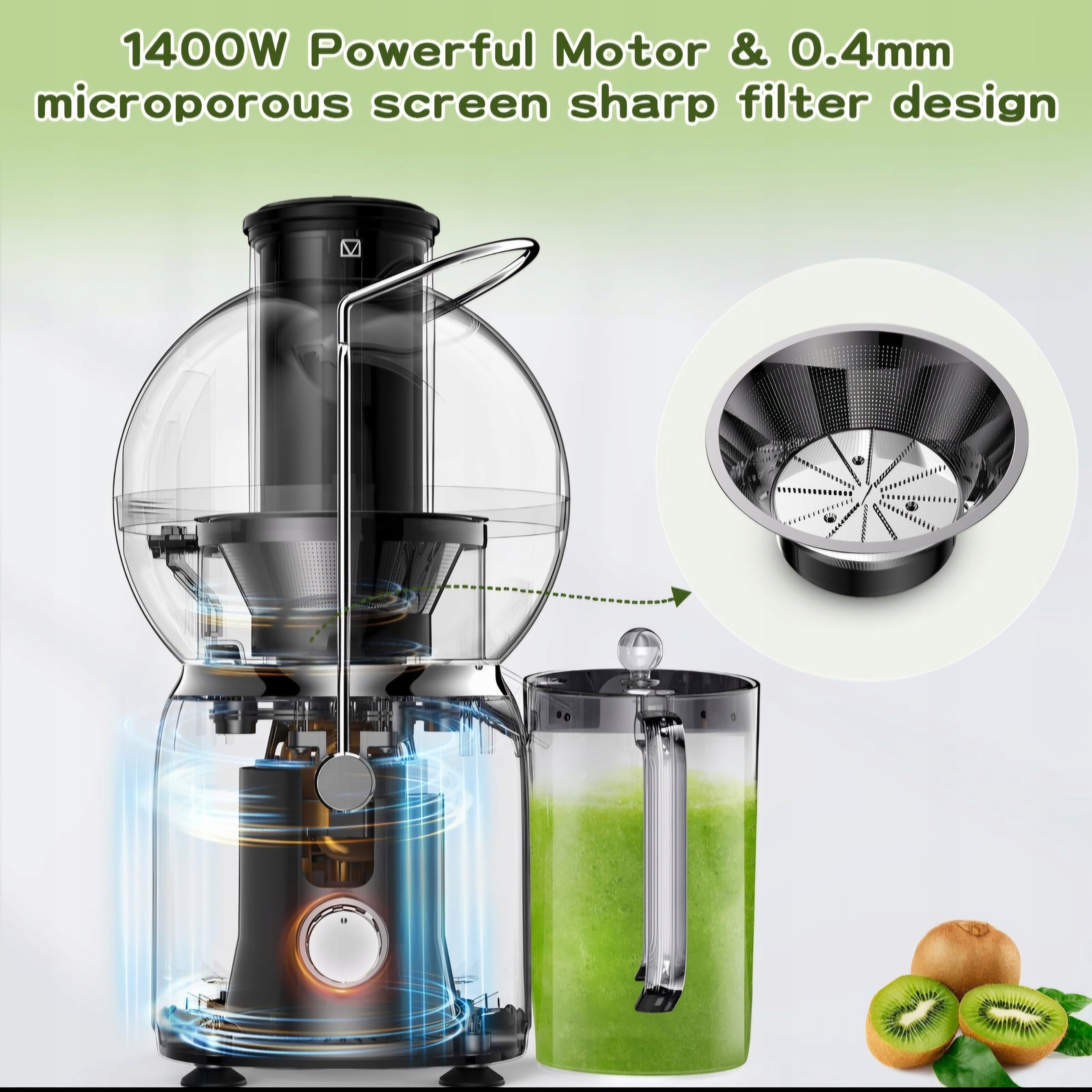 JUICER 1400W FOR FRUIT AND VEGETABLES WIDE INLET BPA FREE VOSPEED QUALITY Brand no brand