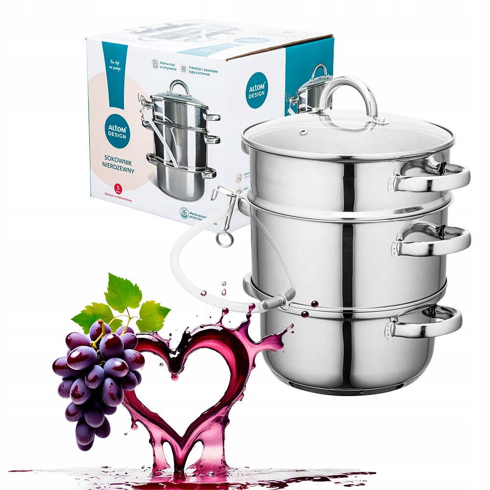 JUICER 8L LARGE stainless steel steam pot induction gas Altom Design