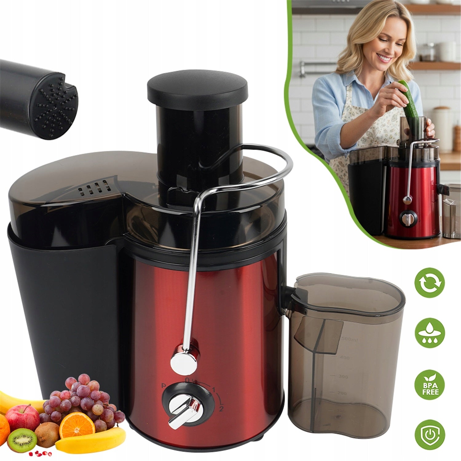 JUICER FRUIT AND VEGETABLE JUICER ELECTRIC SELF CLEANING 1000W Packaging status original