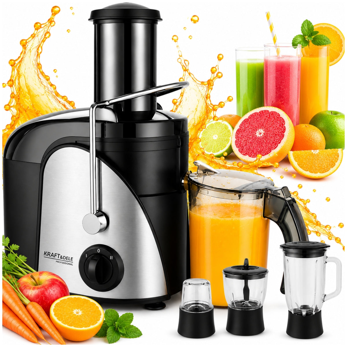 JUICER FRUIT JUICER VEGETABLE JUICER ELECTRIC LARGE HOLE 1500W