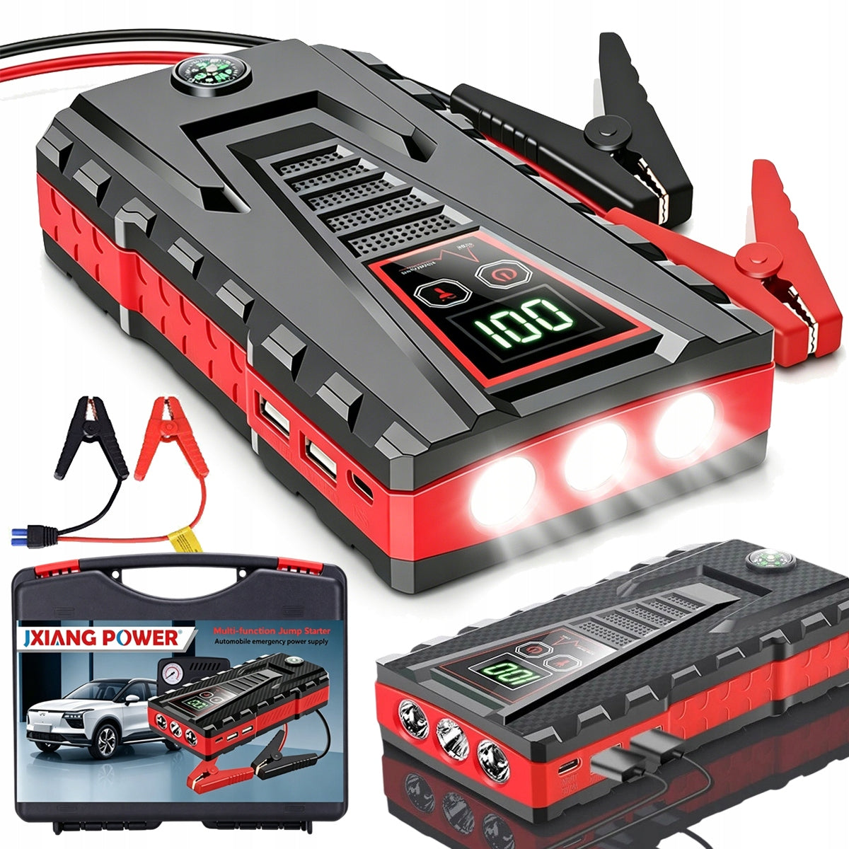JUMP STARTER BOOSTER 12V 800A POWERBANK USB LED EMERGENCY FLASHLIGHT FOR CAR