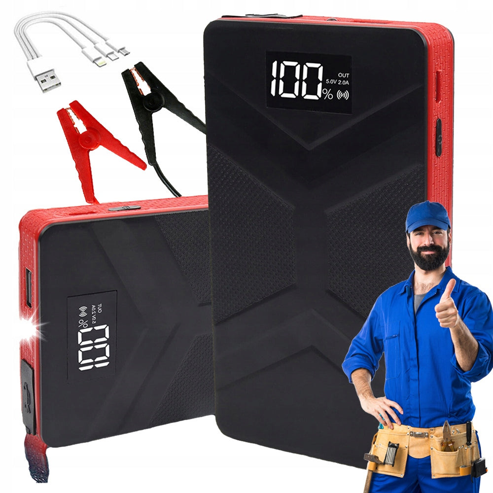 JUMP STARTER BOOSTER FOR CAR 30000MAH PHONE CHARGING AND LED FLASHLIGHT