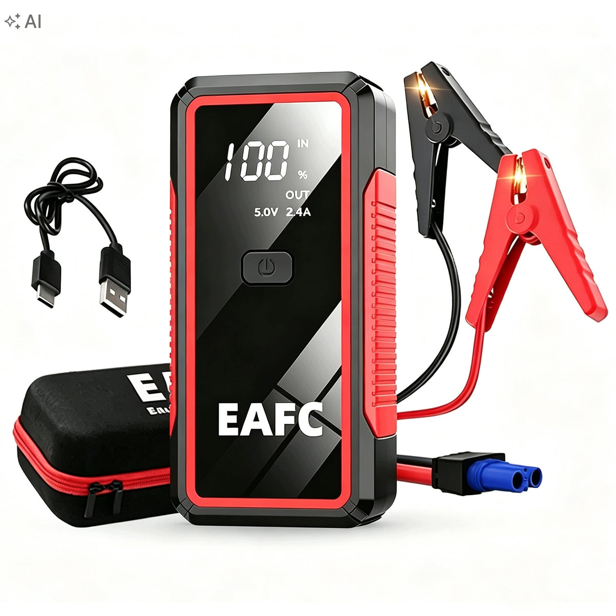 JUMP STARTER EAFC 2000A Z LATARKĄ LED POWERBANK