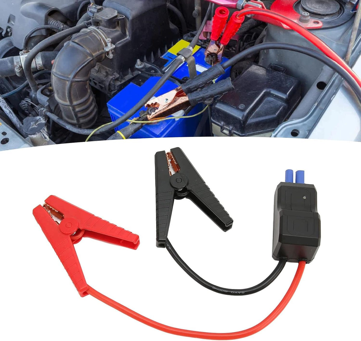 JUMPER CABLES FOR BATTERY EC5 COPPER EMERGENCY TERMINAL Length 7.5 m
