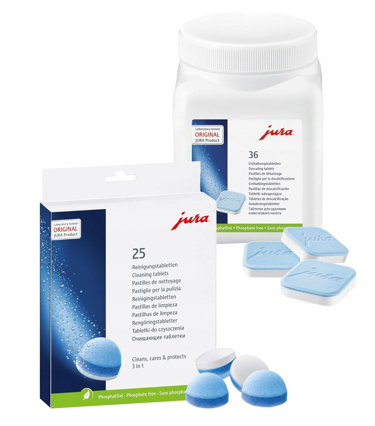 JURA Cleaning Kit for Espresso Machine Descaling Tablets 36+25 Cleaning