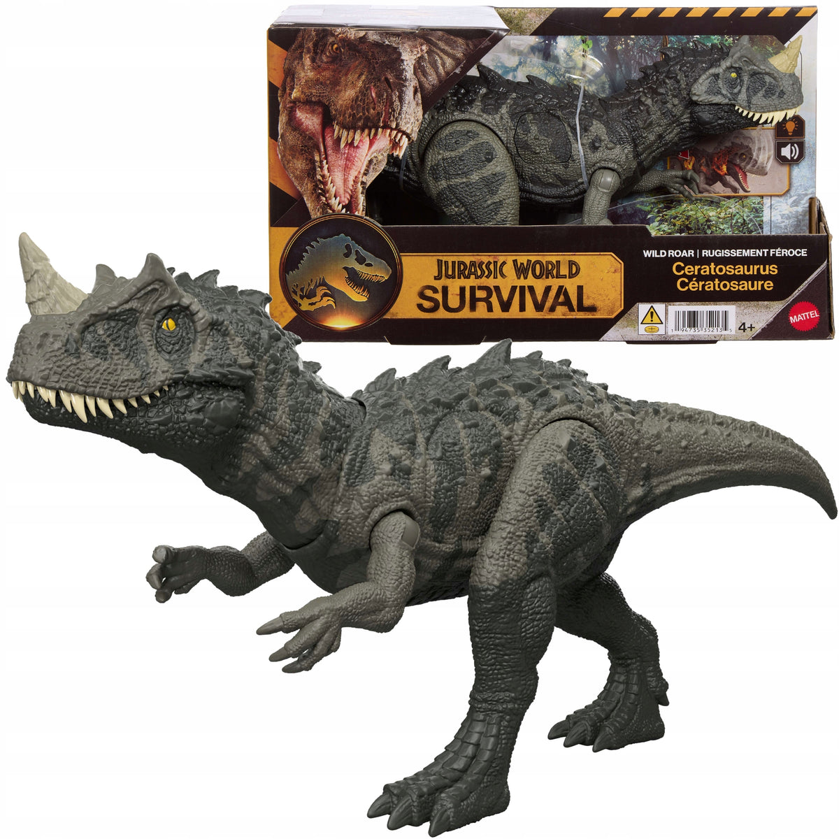 JURASSIC WORLD INTERACTIVE FIGURINE ROARING DINOSAUR CERATOSAURUS SACRED/SOUND