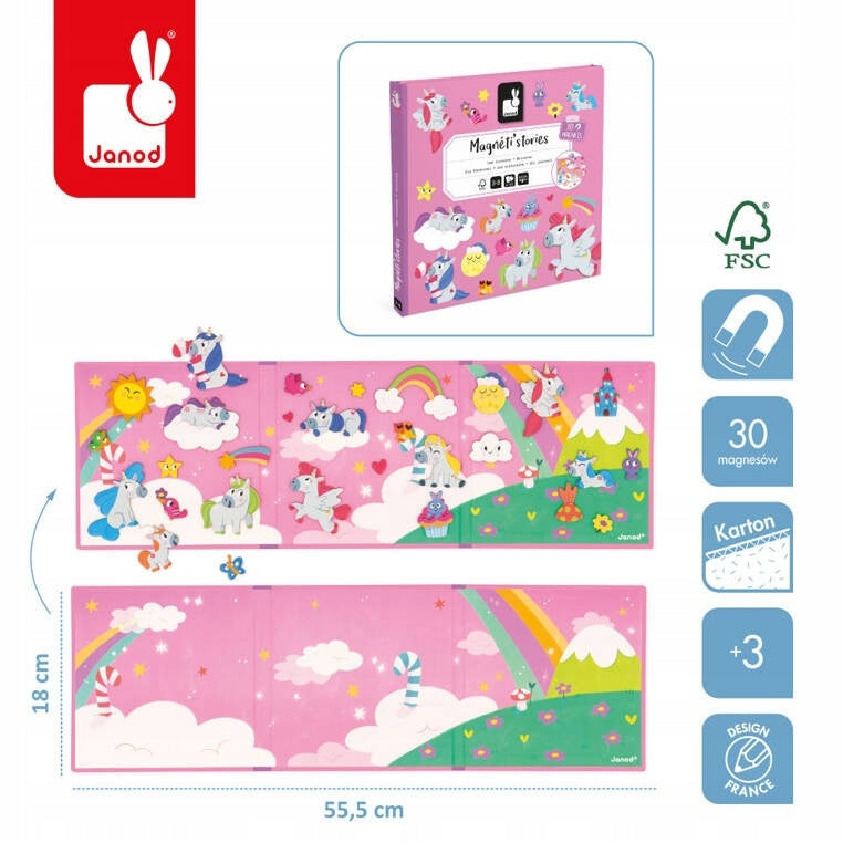 Janod Magnetic Puzzle Unicorns Magneti'stories 3+ Packaging status original