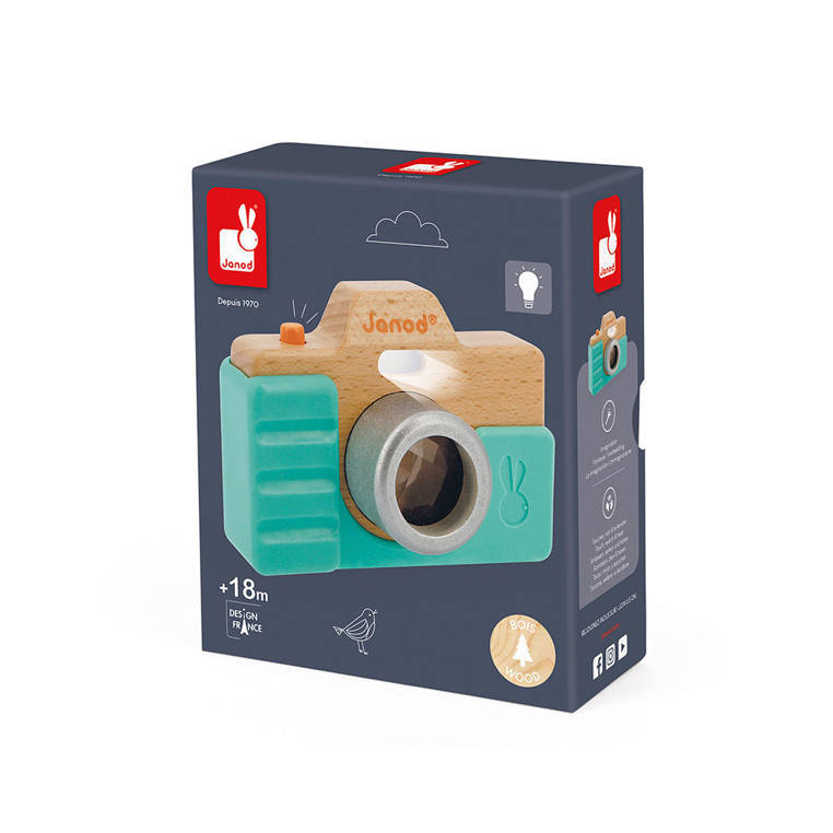 Janod Wooden Camera with Sound and Flash 18 m+ Color green