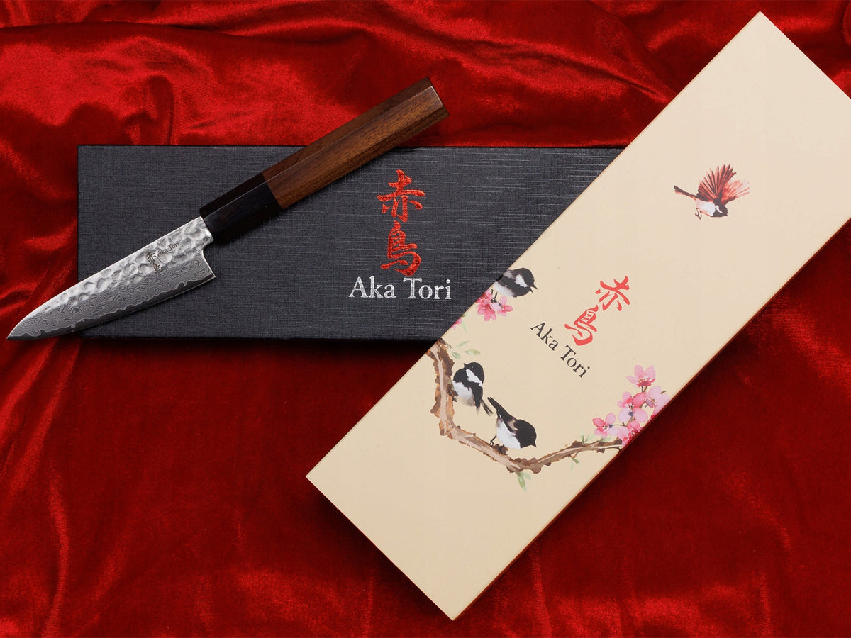 Japanese Chef Peeling Kitchen Knife Aka Tori Damascus Steel 9cm Manufacturer code Nóż Kuchenny Do Obierania