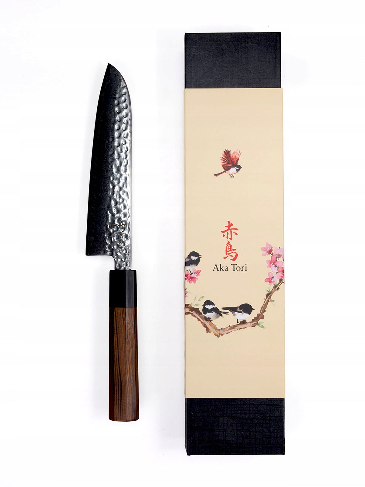 Japanese Chef's Knife Aka Tori Santoku Damascus Steel Sharp 18cm