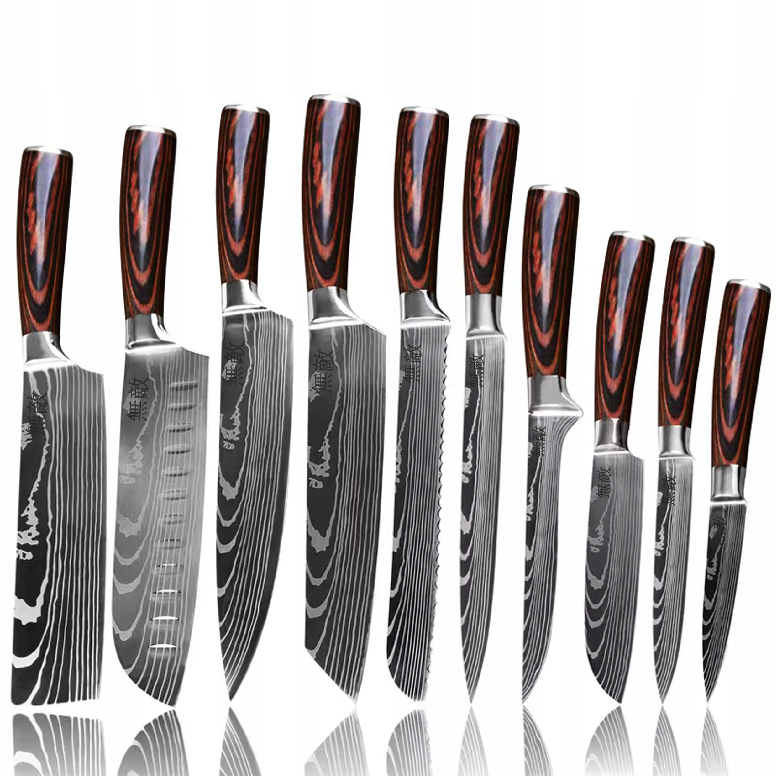 Japanese Style Kitchen Knife Set High Carbon Steel For Gift Set