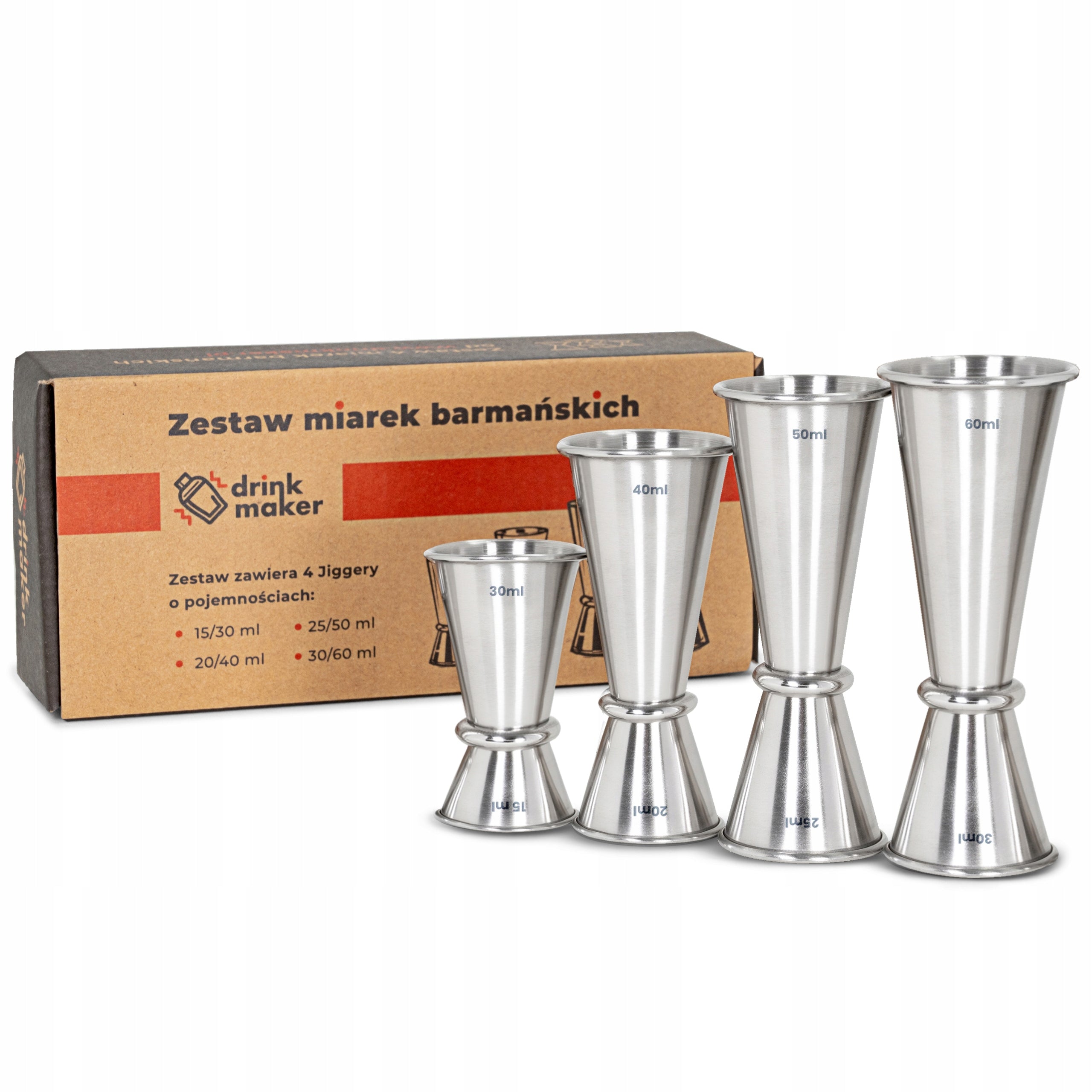 Jigger bar measuring cup for drinks Jigger set of 4 double-sided