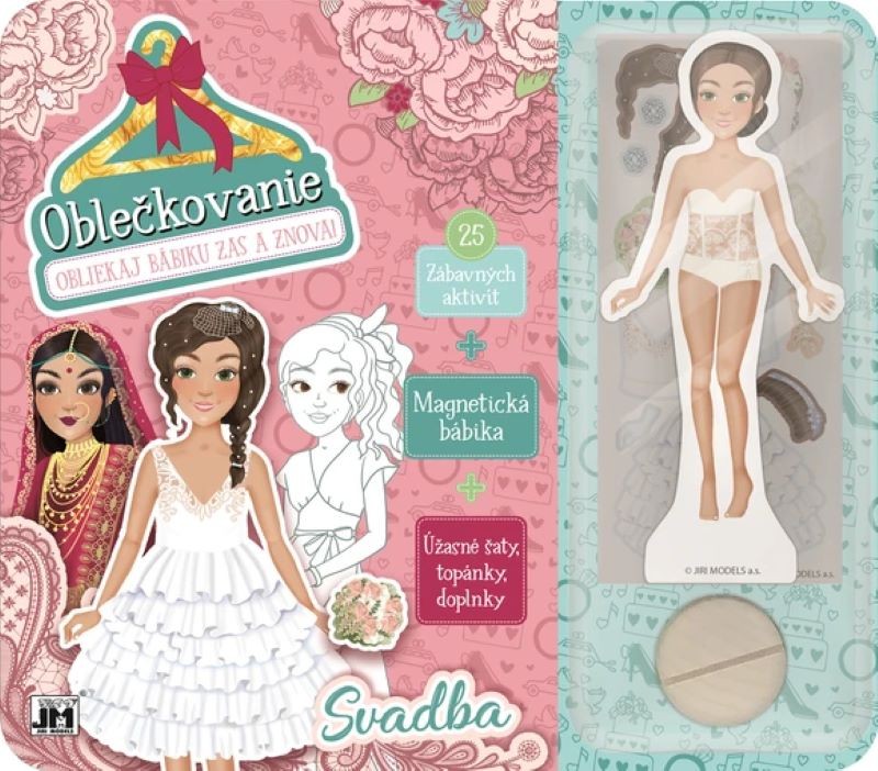 Jiri Models Svadba - magnetická bábika s oblečením, 25 aktivít