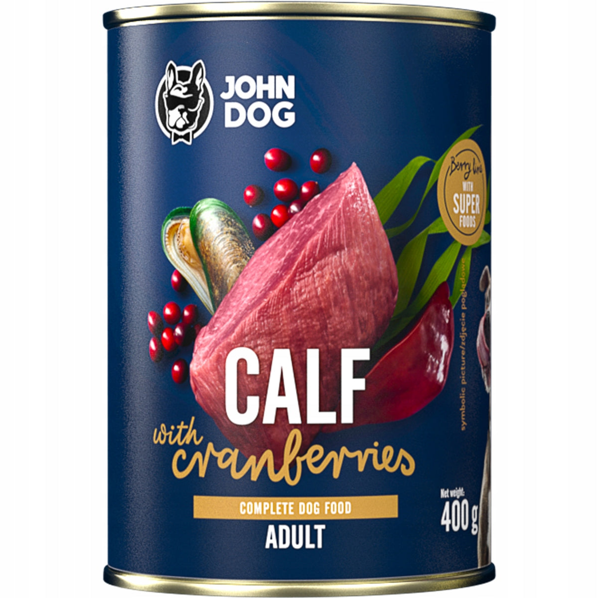 John Dog Berry Line Veal Wet Dog Food with Cranberries 6x400 g Manufacturer code KJDP1338J12ZZ