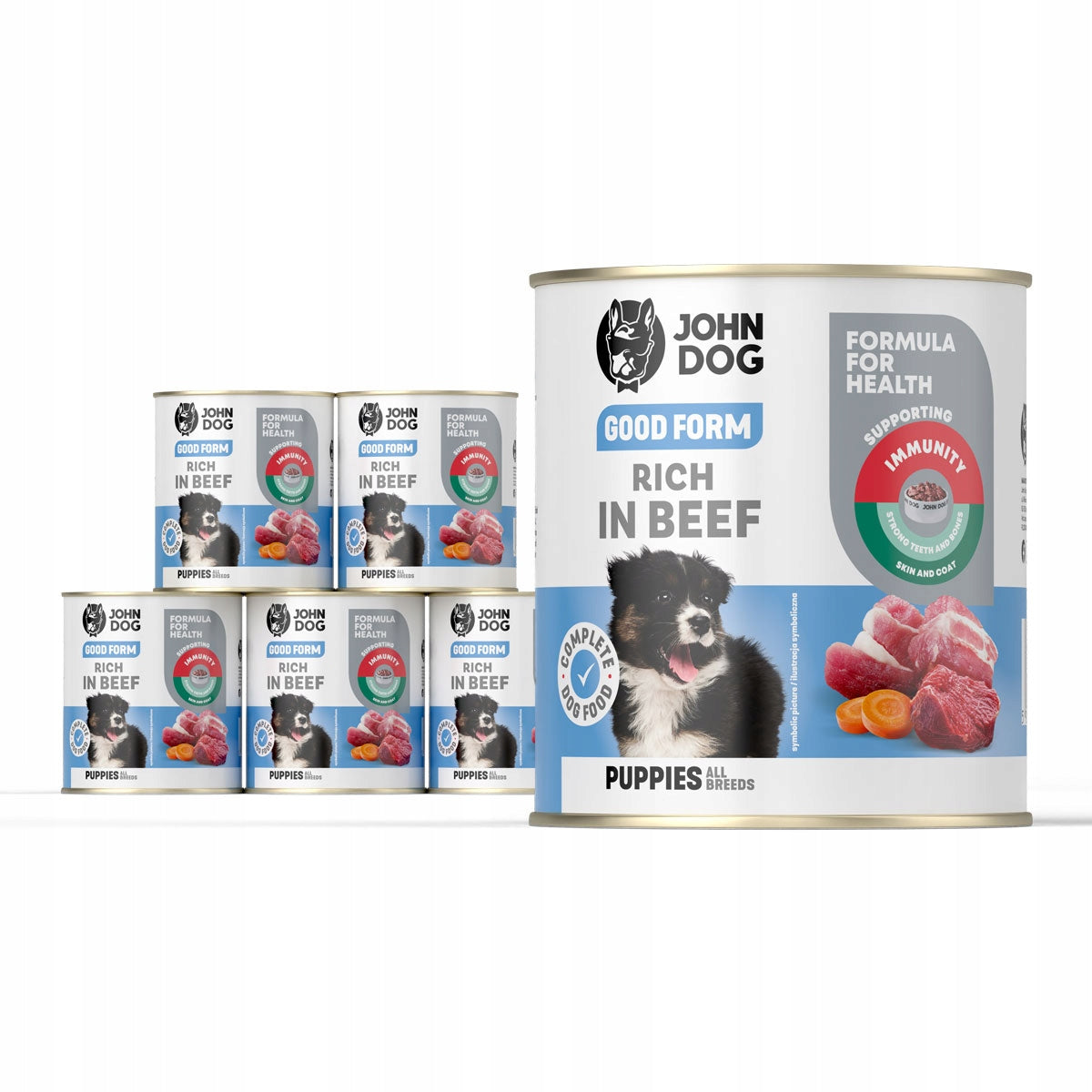 John Dog Good Form beef feed junior 6x800g