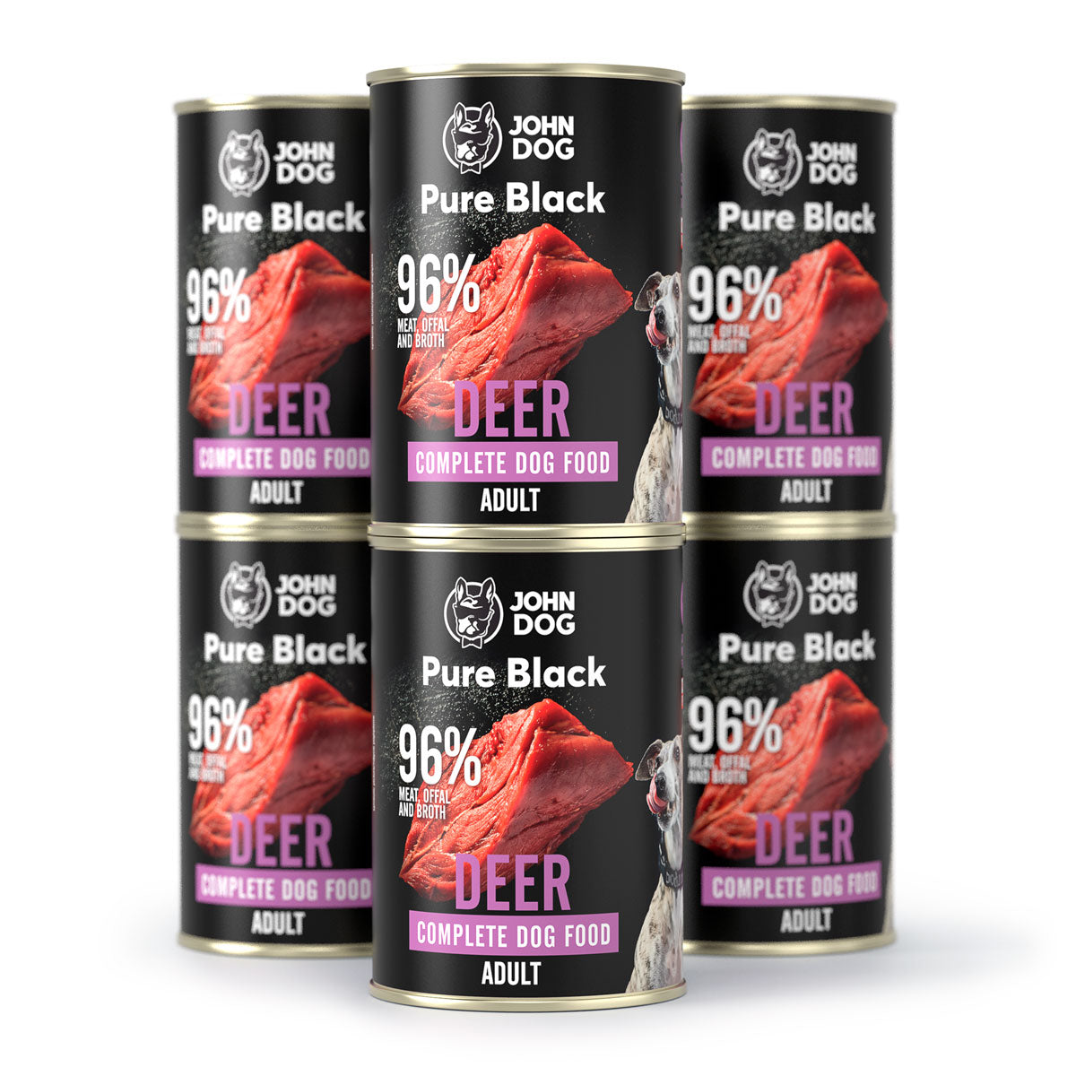 John Dog Pure Black adult mono deer 6x400 g