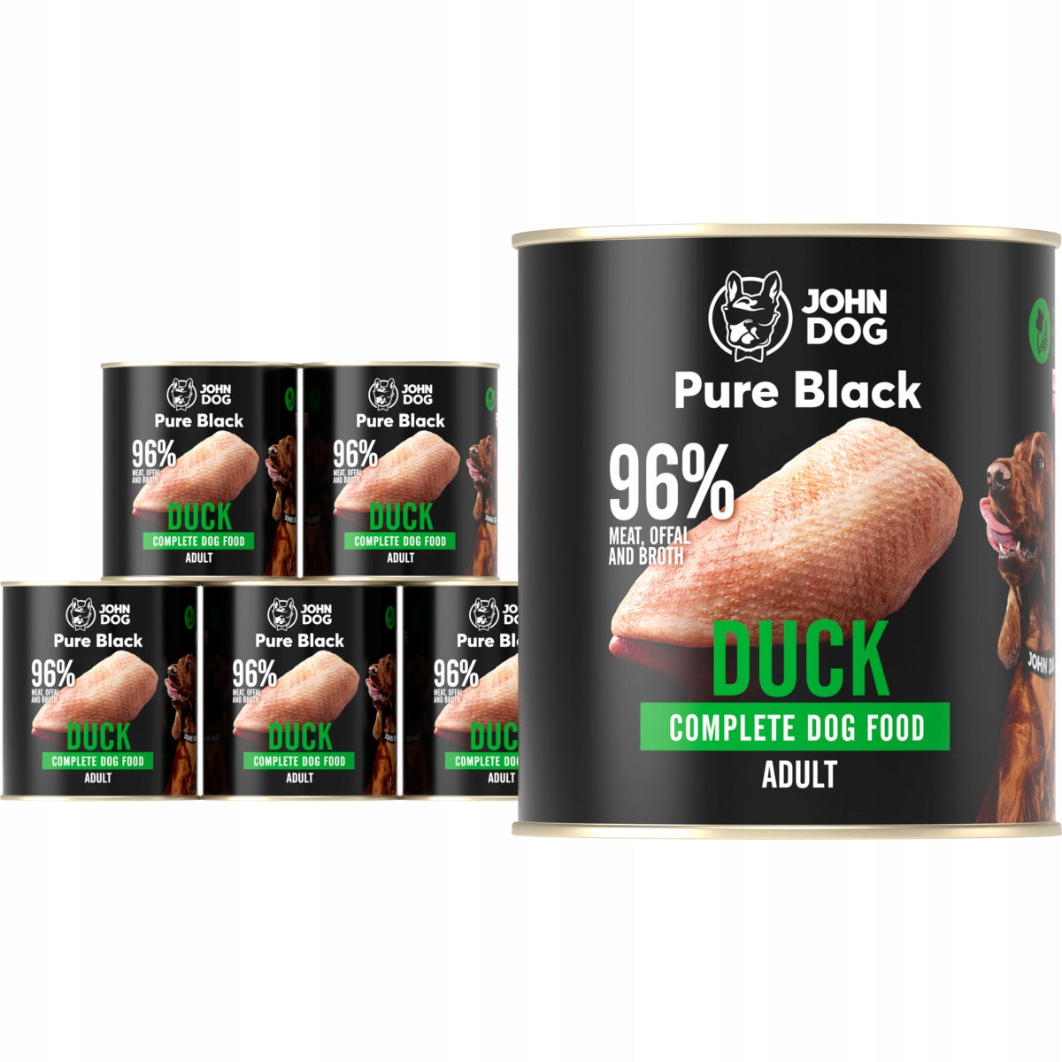 John Dog Pure Black wet food adult Duck 6x800
