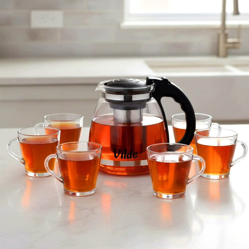 Jug infuser strainer teapot for brewing tea herbs 1,5L + glasses Packaging status original