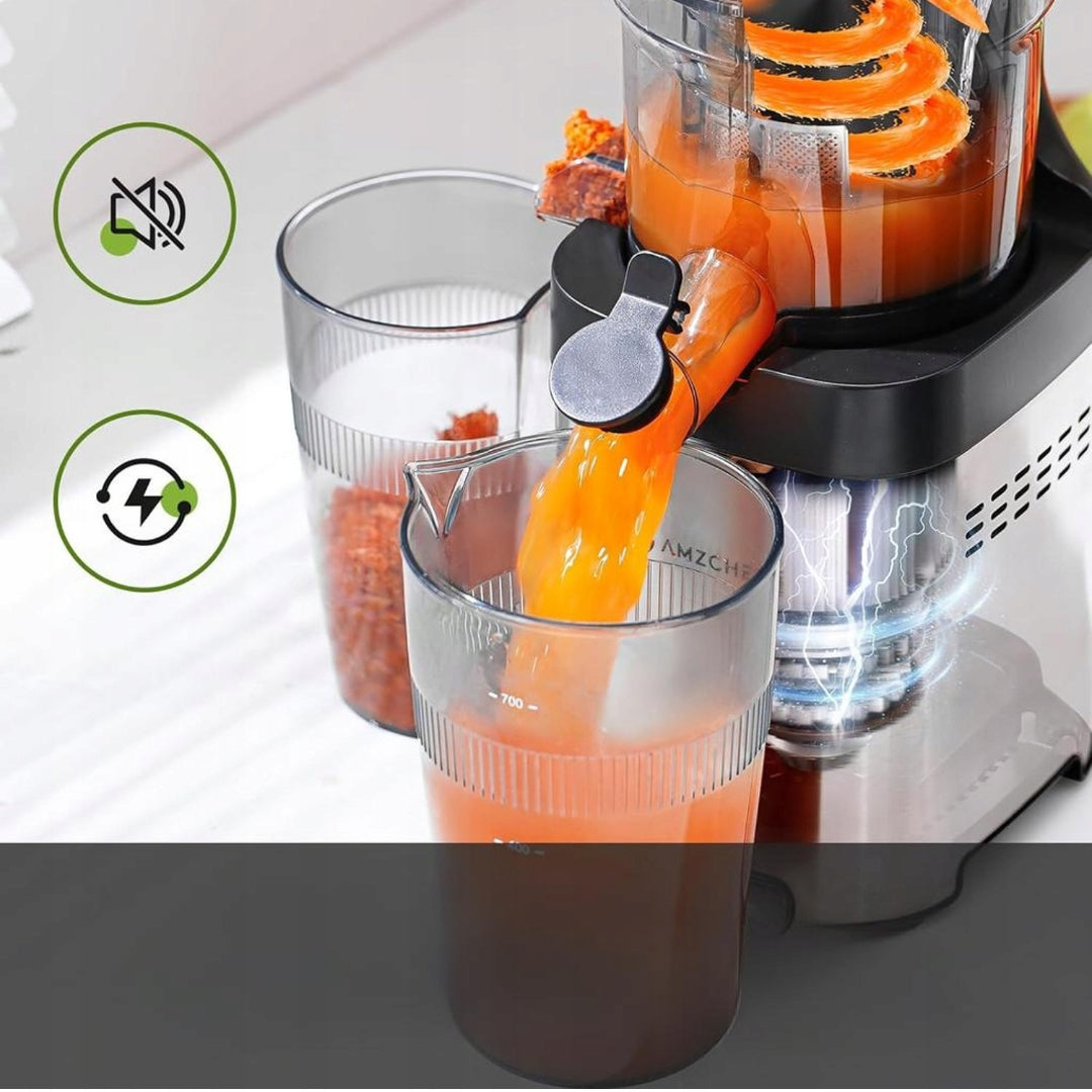 Juicer Amzchef Juicer silver/grey with two glasses V51 Packaging status original