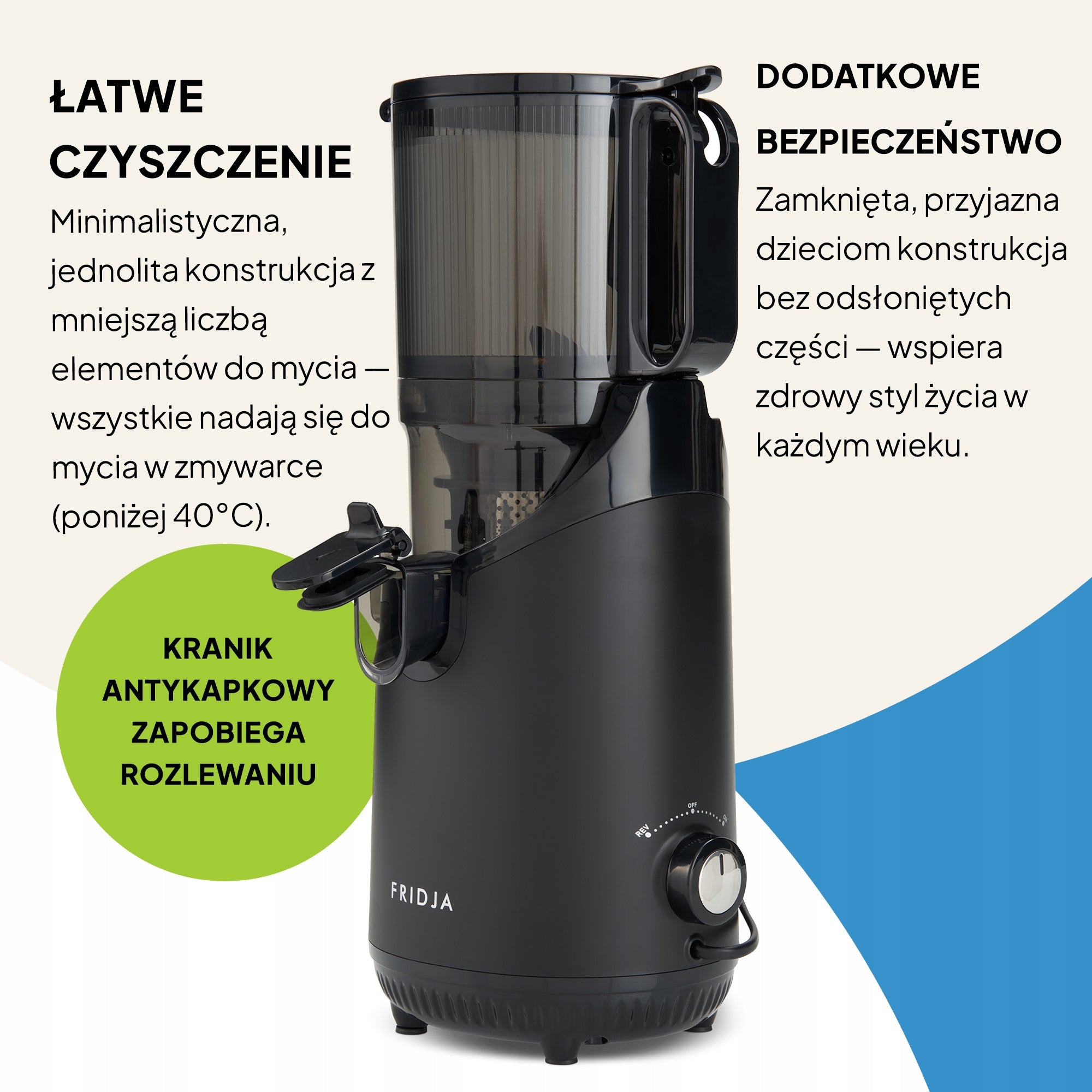 Juicer Fridja F2500/BLK-EU1 black 250 W (1757) Manufacturer code F2500/BLK-EU1