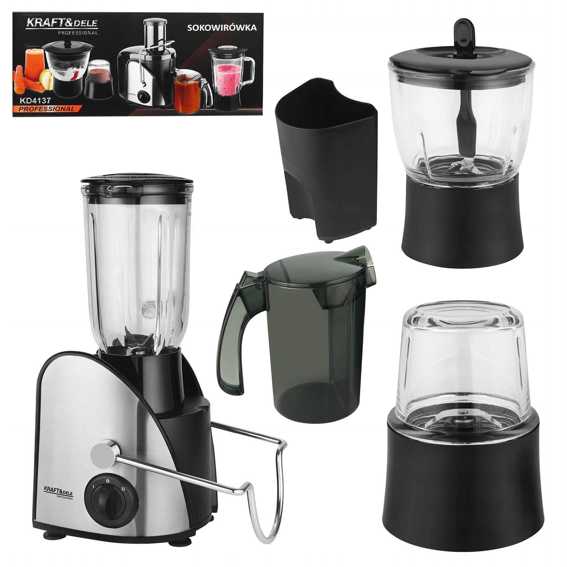 Juicer Grinder Mixer 4in1 1500W with Accessories