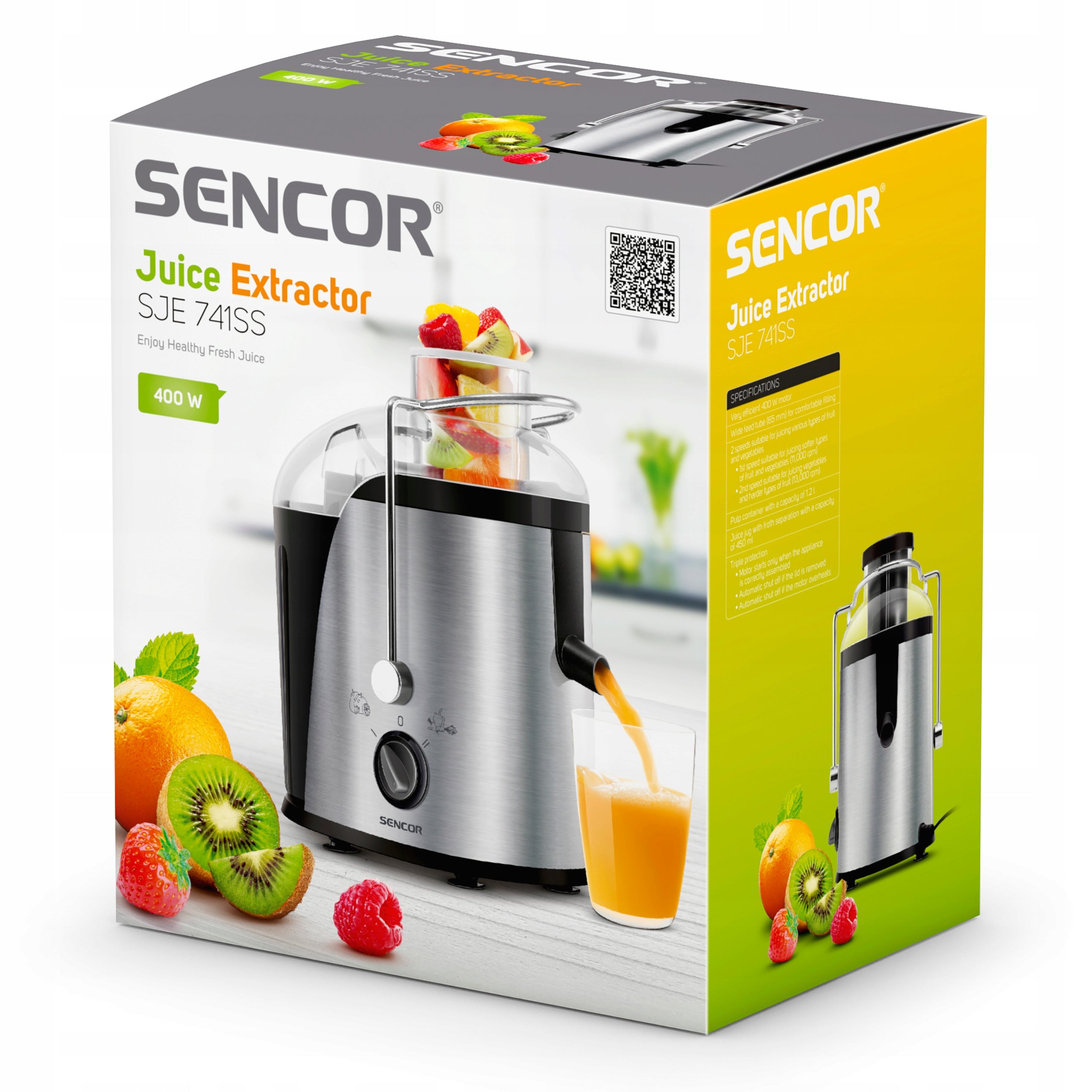 Juicer Sencor SJE 741SS silver/grey 400 W Dominant color silver/gray