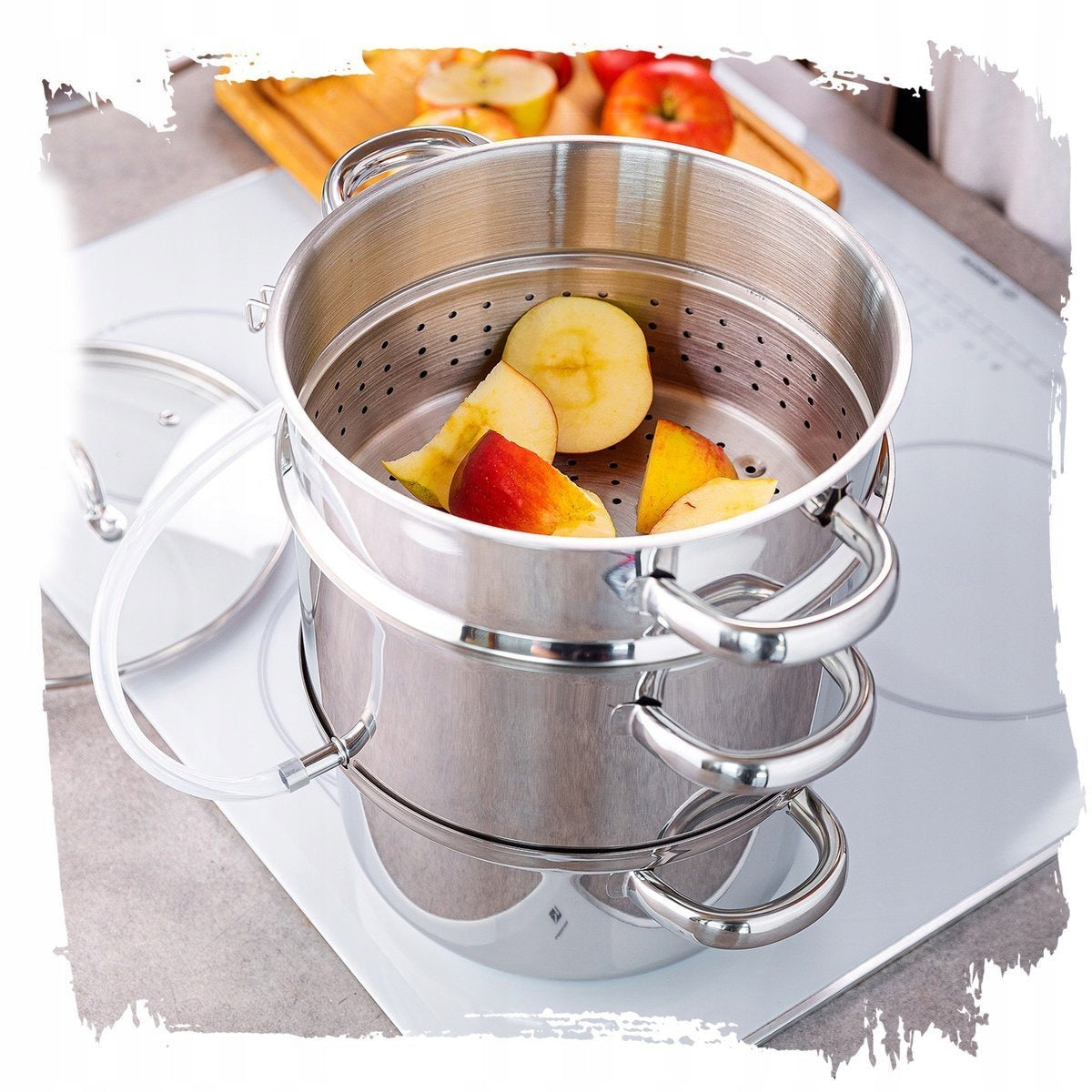 Juicer juice pot Florina 8 l stainless steel induction grey Brand Florina
