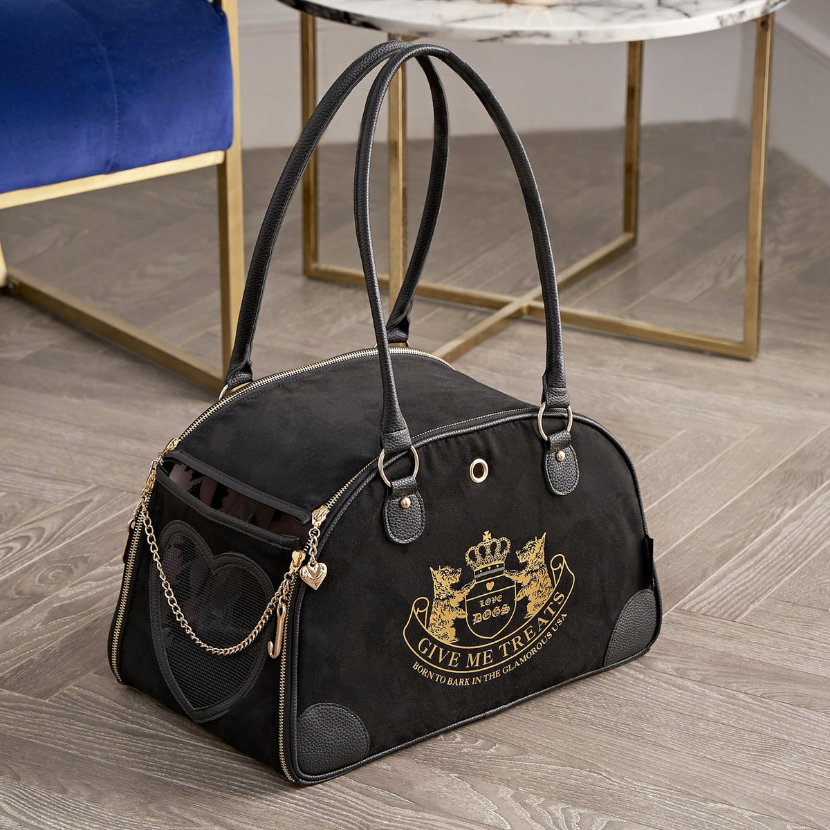 Juicy Couture Give Me Treats Pet Carrier Black Brand no brand