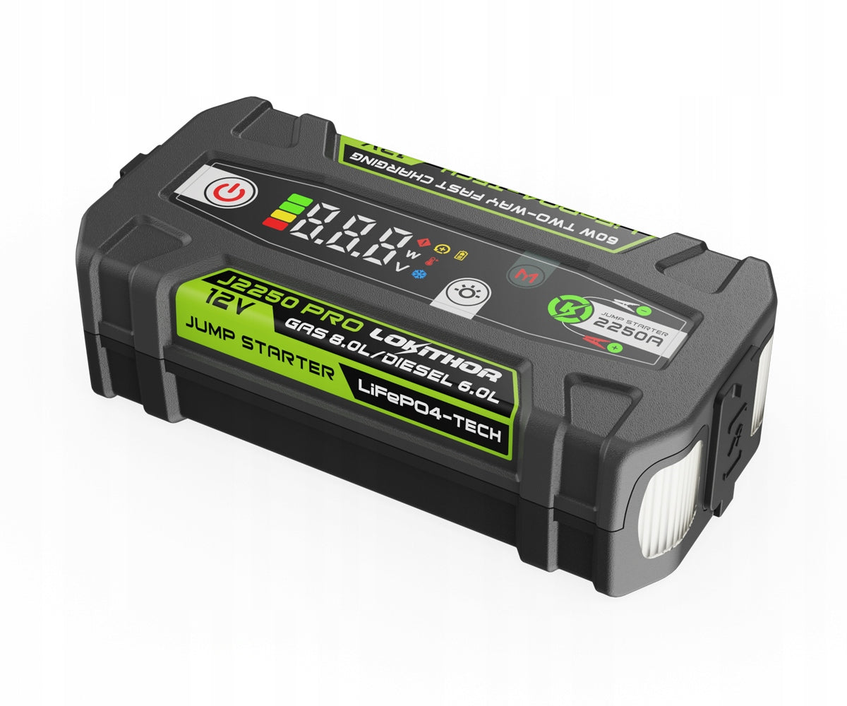 Jump Starter Lokithor J2250 PRO 12V 51,2Wh 2250A LiFePO4 Powerbank Flashlight Manufacturer code J2250 PRO