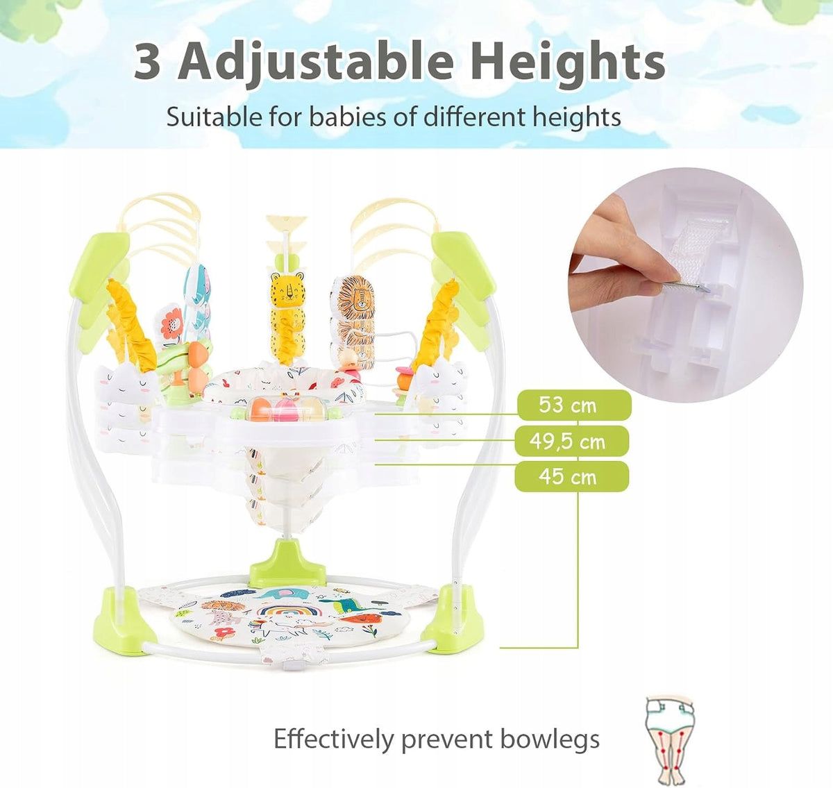 Jumper with height adjustable toys and 360° swivel seat Brand Costway