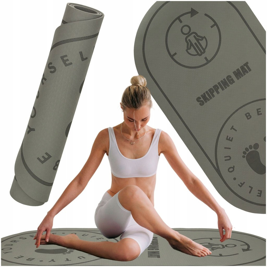 Jumping Yoga Exercise Mat on Jump Rope Soundproofing Non-Slip 127x6