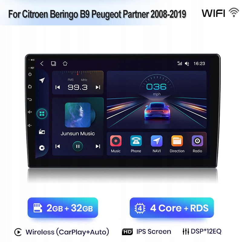 Junsun multimedia car radio for Berlingo B9 Peugeot Partner 2+32GB Packaging status original