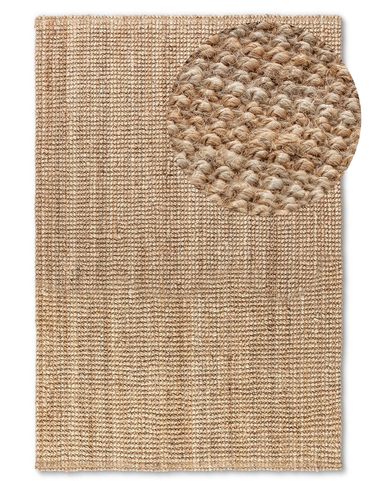 Jute Rug Sidewalk Jute Mat 60x90cm Natural Beige Braided Boho